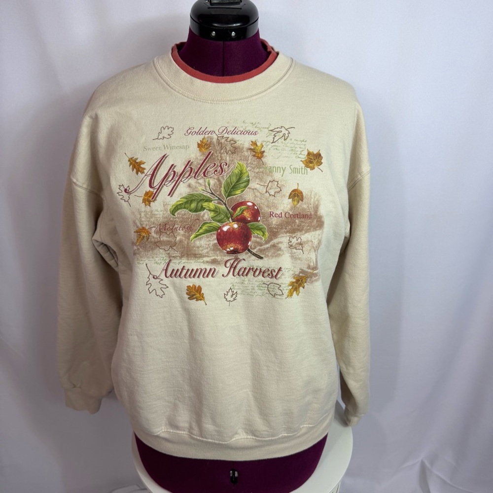 Vintage Endless Designs Apple Sweatshirt Large Autumn Harvest Cottagecore